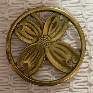 Vintage 1950’s Brass Dogwood Heirloom Trivet